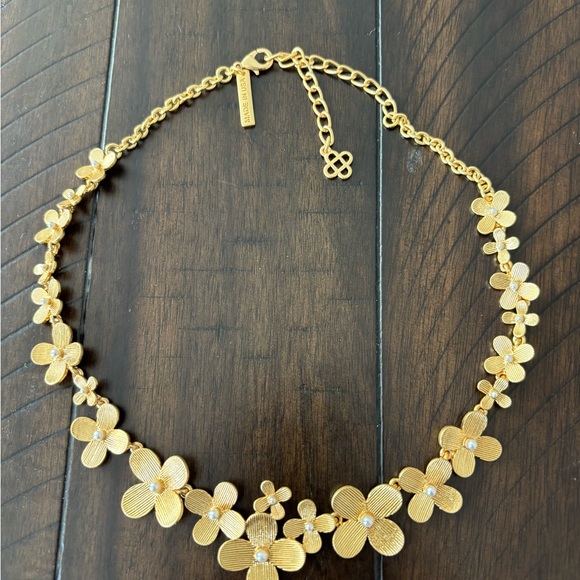 Oscar de la Renta Gold Floral Necklace